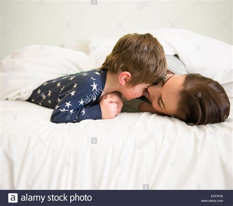 Mother And Son Playing Together In Bed stock videos and footage